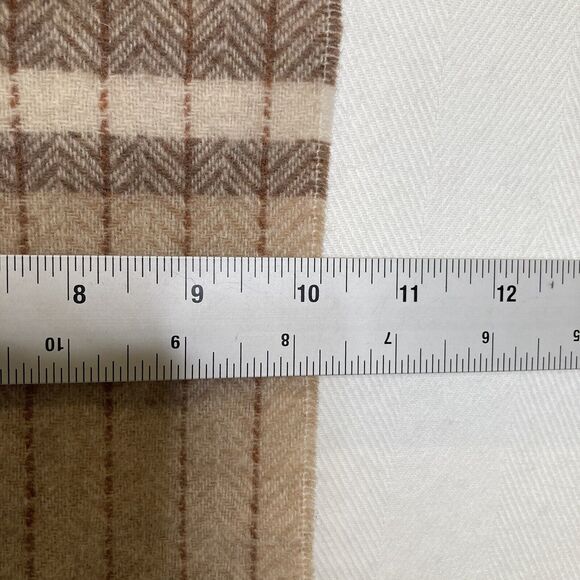 Macys NWT Vintage Wool Striped With Chevron Pattern Made In Germany Scarf Fringe - Picture 7 of 10